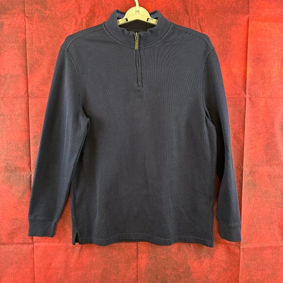 CLUB ROOM MEN'S QUARTER-ZIP PULLOVER SWEATER DARK BLUE SIZE XL - Picture 2 of 9